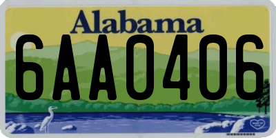AL license plate 6AA0406