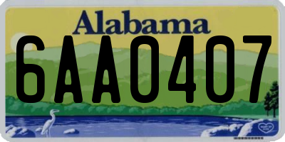AL license plate 6AA0407