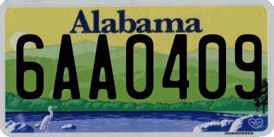 AL license plate 6AA0409