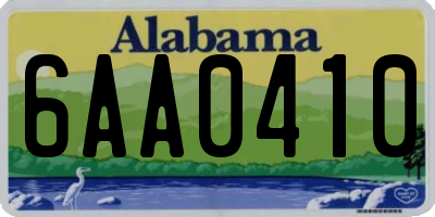 AL license plate 6AA0410