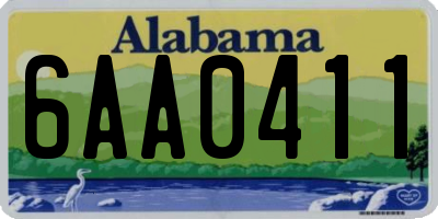 AL license plate 6AA0411