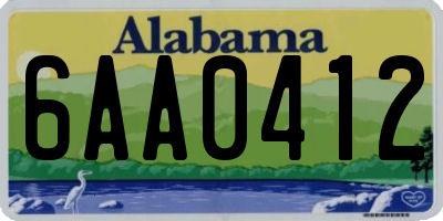 AL license plate 6AA0412