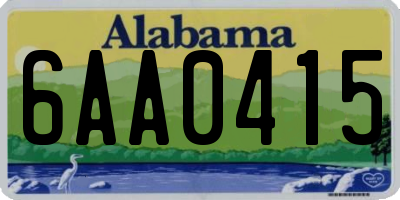 AL license plate 6AA0415