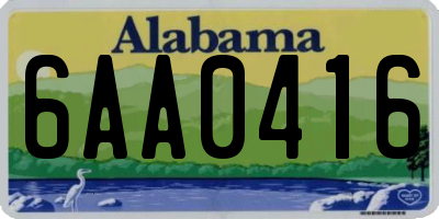 AL license plate 6AA0416