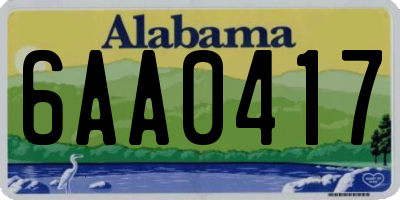 AL license plate 6AA0417
