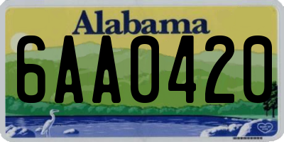 AL license plate 6AA0420