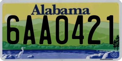AL license plate 6AA0421