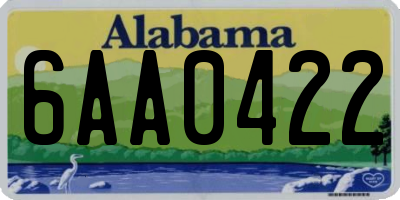 AL license plate 6AA0422