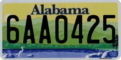 AL license plate 6AA0425