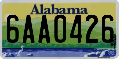 AL license plate 6AA0426
