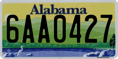 AL license plate 6AA0427