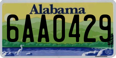 AL license plate 6AA0429