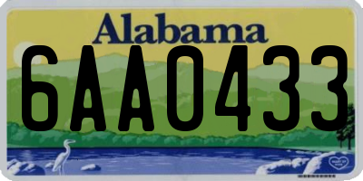 AL license plate 6AA0433