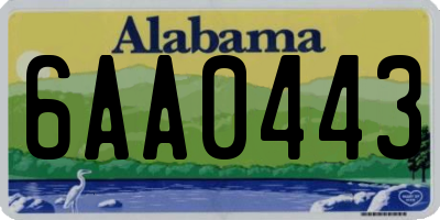 AL license plate 6AA0443