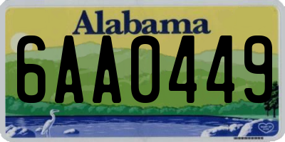 AL license plate 6AA0449