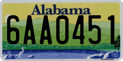 AL license plate 6AA0451