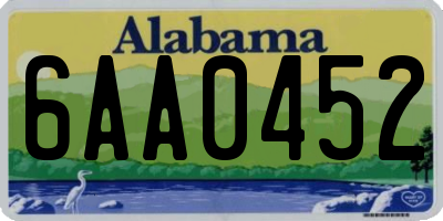 AL license plate 6AA0452