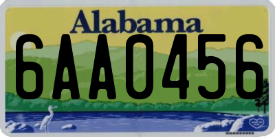 AL license plate 6AA0456
