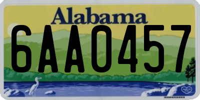 AL license plate 6AA0457