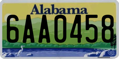 AL license plate 6AA0458