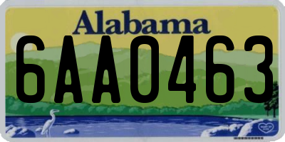 AL license plate 6AA0463
