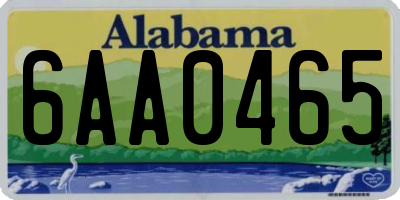 AL license plate 6AA0465