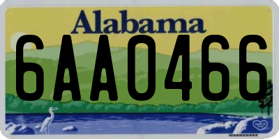 AL license plate 6AA0466