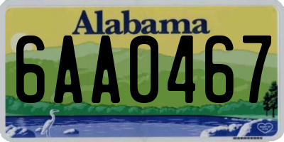 AL license plate 6AA0467