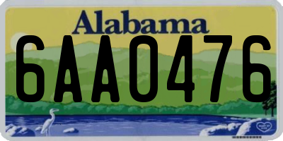 AL license plate 6AA0476