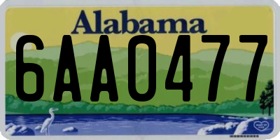 AL license plate 6AA0477