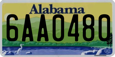 AL license plate 6AA0480