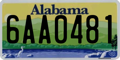 AL license plate 6AA0481