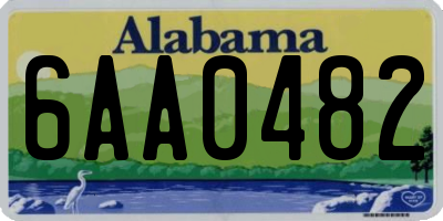 AL license plate 6AA0482