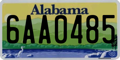 AL license plate 6AA0485