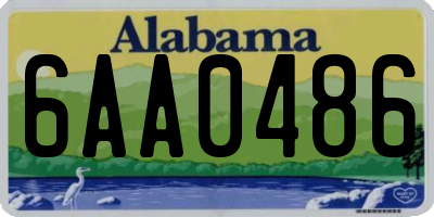AL license plate 6AA0486
