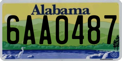 AL license plate 6AA0487