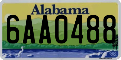 AL license plate 6AA0488