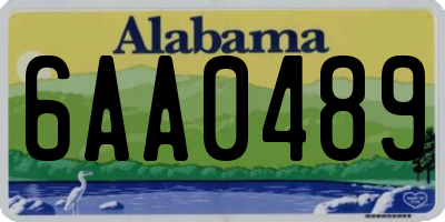 AL license plate 6AA0489