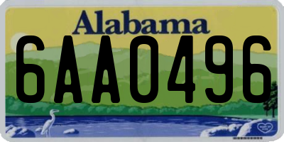 AL license plate 6AA0496