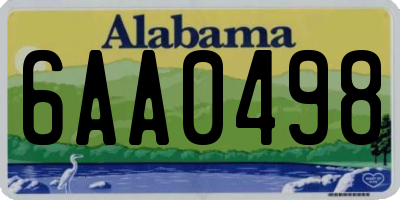 AL license plate 6AA0498