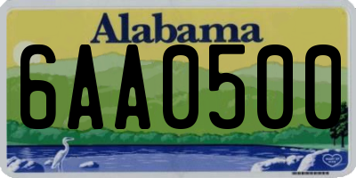 AL license plate 6AA0500