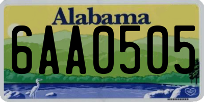 AL license plate 6AA0505