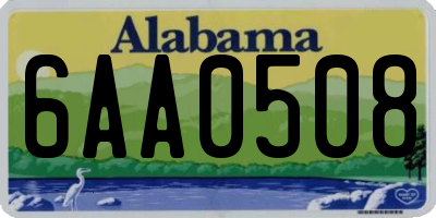 AL license plate 6AA0508
