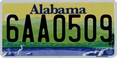 AL license plate 6AA0509