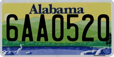 AL license plate 6AA0520