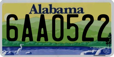 AL license plate 6AA0522