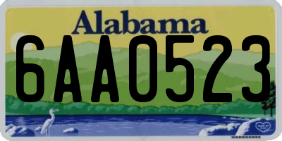 AL license plate 6AA0523