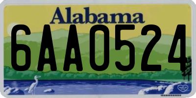 AL license plate 6AA0524