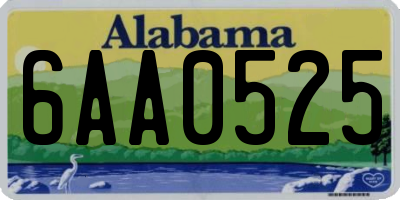 AL license plate 6AA0525