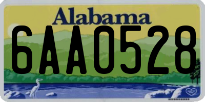 AL license plate 6AA0528